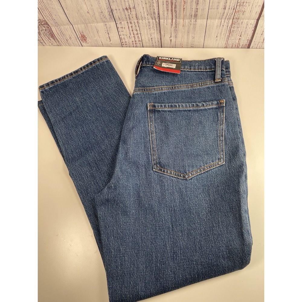 Kirkland Signature Women's High-Rise Straight Leg Jeans, Blue, Size 8